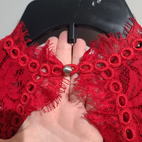 Free People X Saylor Cherie Red Lace Dress Sleeveless Bodycon - Picture 5 of 6